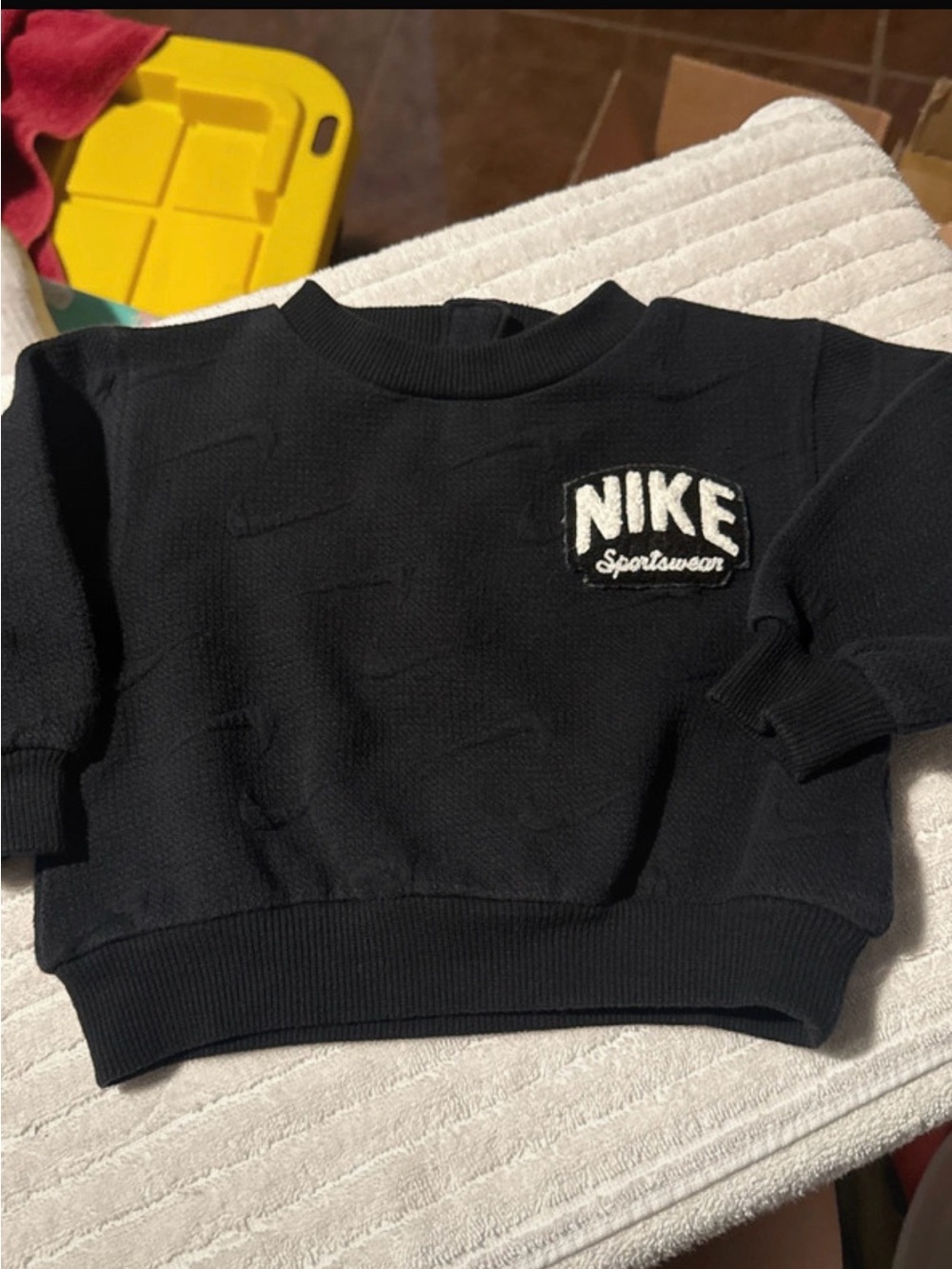 Nike Black Crewneck Sweater with White Sportswear Patch